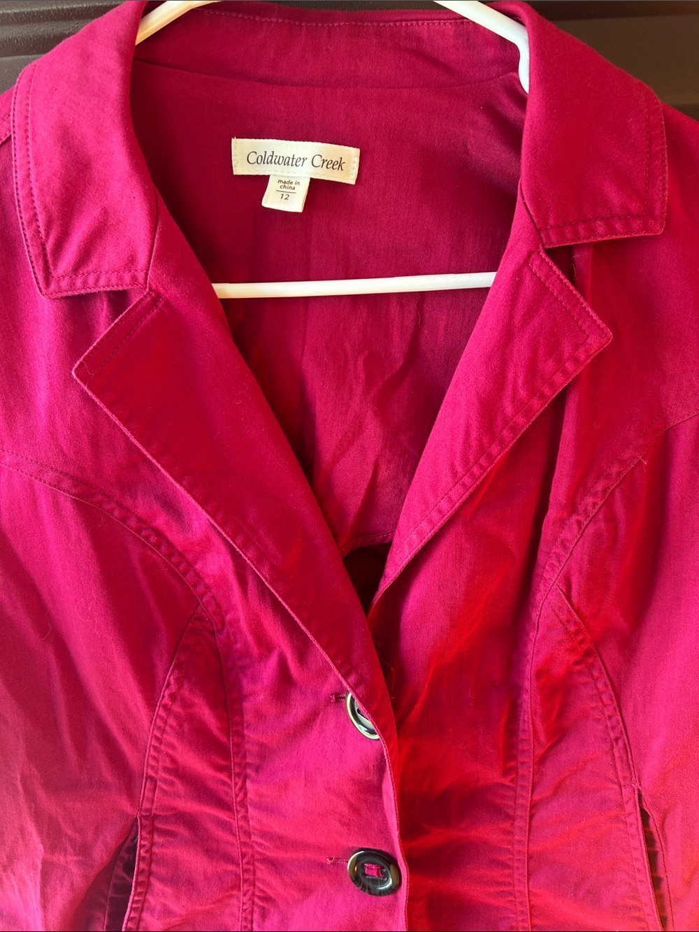 Coldwater Creek Women's Bright Fuchsia Short-Sleeve Blazer - Picture 3 of 4